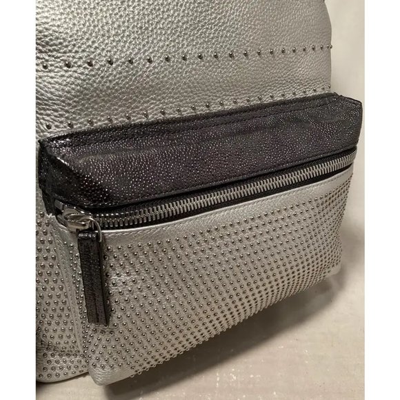 MCM Special Edition Silver Leather Swarovski Crystal Backpack with Rabbit Charm main image 4